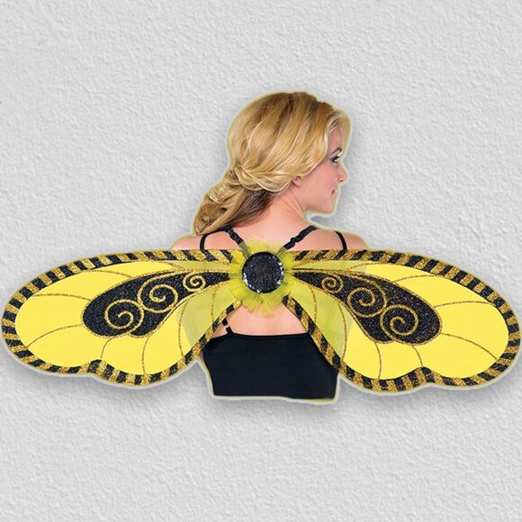 Leg Avenue Bumble Bee Halloween Costume Girls Child Leggings Wings Honey Purse M - Picture 10 of 16